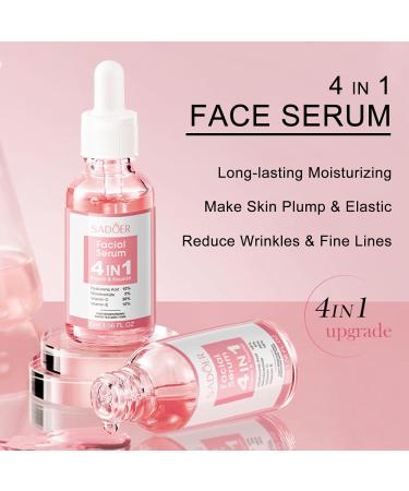 4 in 1 Face Care Kit for Women | Anti-Aging Skin Care Set | Reduce Wrinkles with Hyaluronic Acid Niacinamide Vitamin C & E | Perfect Gift for Daily Skin Care Routine - Buy Online on SooperMarket.com