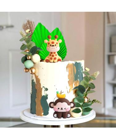 Jevenis Sage Green Jungle Birthday Decor - Tortendeko Animals for Baby Showers & Parties - Buy Online on SooperMarket.com