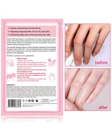 Rose Moisturizing Hand Peel Mask (5 Pack) Exfoliating and Hydrating Gloves for Baby Soft Hands - Repair Dry and Rough Skin - Men and Women - Buy Online on SooperMarket.com