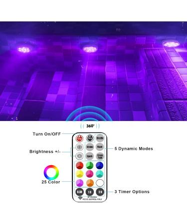 Pool Lights Shower Light Pond Lights Rechargeable Submersible LED Lights Spa Lights for Hot Tub LED Pool Light for Above Ground Pool Decorations Outdoor Waterproof 1 Pack 3.3'' - Buy Online on SooperMarket.com