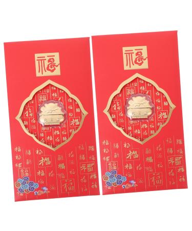 ABOOFAN 2pcs Red Envelope Chinese Hongbao Year of The Rabbit Hong Bao Greeting Envelopes Lunar New Year Hong Bao 2023 Red Packet Spring Festival Gift Bag Zodiac Bag Gold Foil Money As Shown 17X9X0.2CM