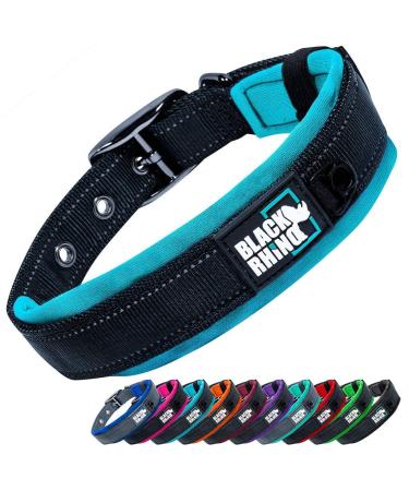 Black Rhino - The Comfort collar super soft neoprene posted dog collar for all dog breeds - highly contaminable adjustable reflective weatherproof (large sports blue/gray) sport blue/gray large