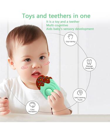 FATEORT Baby Teething Toy | Silicone Popsicle Shape Teether | BPA Free - Mint Green | Christmas Gift for Babies 6-12 Months - Buy Online on SooperMarket.com