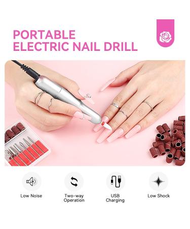 SAVILAND Acrylic Nail Kit with Nail Drill - Professional Acrylic Powder & Liquid Set for Beginners & Nail Salon - Clear White Pink - Complete DIY Nails Set - Buy Online on SooperMarket.com