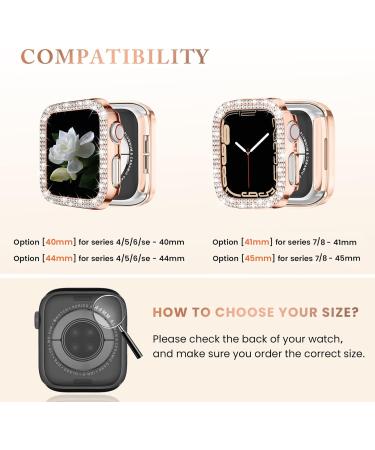 4 Pack Goton for Apple Watch Series 6 5 4 SE 40mm Bumper Bling Case Women Glitter Diamond Rhinestone Protector Cover for iWatch Accessories 40mm Clear Silver Black Rose Gold Clear+Silver+Black+Rose Gold(No Glass) 40mm - Buy Online on SooperMarket.com
