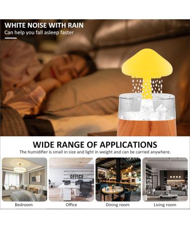 Rain Cloud Humidifier with Colorful Lights and Water Drop Sound - Wood Aroma Diffuser for Home Desk Bedside - Buy Online on SooperMarket.com