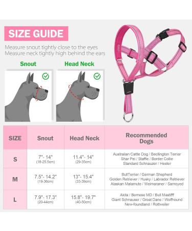 Adjustable Pink Dog Muzzle Halter for Strong Pulling - Weesiber Medium Size | No Pulling Leash Solutions - Buy Online on SooperMarket.com