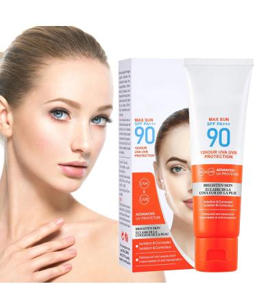 50ml Face Sunscreens Sunscreen Spf 90 Sun Cream Protects Against UVA/UVB Rays and Premature Skin Ageing SPF 90 Face Moisturiser Waterproof/Sweat Resistant for Women Men