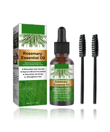 Rosemary Oil for Hair Growth 60ml Hair Oil Diminishes Signs of Aging Nourishes the Scalp Strengthens Hair Stimulates Hair Growth Treat Dry Damaged Hair Rosemary Essential Oil for Hair Growth 2 Brush 30ml