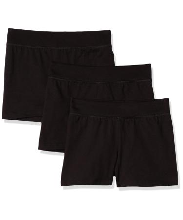Hanes Little Girls' Jersey Short (Pack of 3) Little Girls Medium Ebony