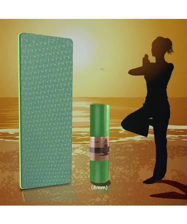 8mm Thick Eco-Friendly Non-Slip Yoga Mat for Men and Women - Atrovirens - Buy Online on SooperMarket.com