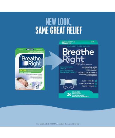 Breathe Right Extra Clear Nightly Sleep Clear 26 Count (Pack of 1) - Buy Online on SooperMarket.com