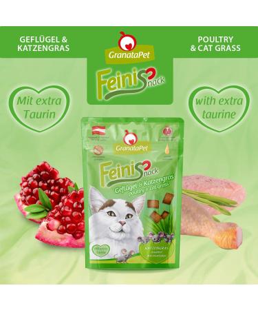 Granatapet Feinisnack Poultry & Cat Grass - Healthy Cat Treats Without Cereals & Sugar 50g - Digestible Snacks for Playful Cats - Buy Online on SooperMarket.com