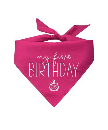 My First Birthday Dog Bandana (Assorted Colors) Hot Pink One Size Fits Most
