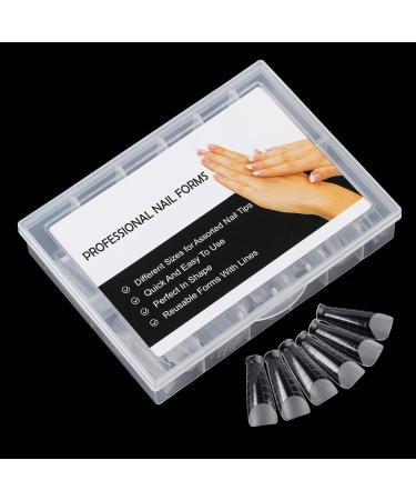 BNG 120 Pcs Frosted Dual Nail Forms - Professional Polymer Gel Nails Extension Molds for Quick Building and Full Cover Acrylic Nails - Buy Online on SooperMarket.com