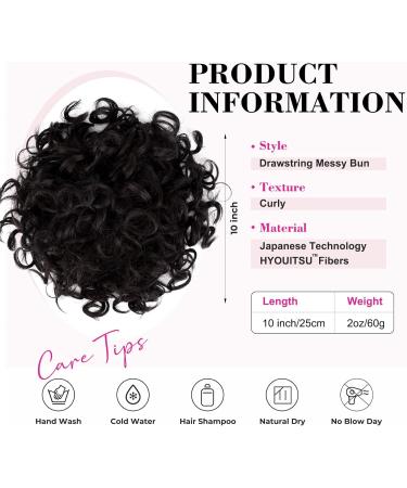 REECHO Large Curly Wave Fake Bun Hairpiece for Women - Black Brown Updo Extension - Buy Online on SooperMarket.com