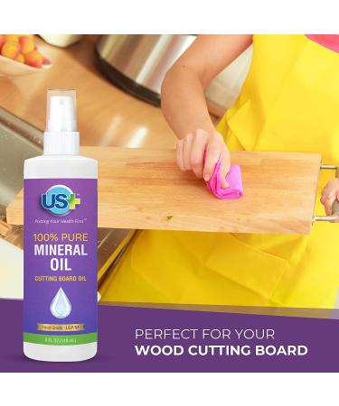 4oz US+ 100% Pure Mineral Oil Spray - Food-Grade for Cutting Boards, Butcher Blocks, Countertops & More - Buy Online on SooperMarket.com