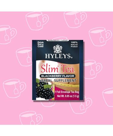 Hyleys Slim Tea Blackberry - 25 Foil Bags | Herbal Weight Loss Tea - Buy Online on SooperMarket.com