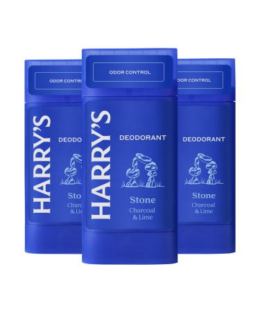Harry's Aluminum Free Deodorant for Men Odor Control Stone 2.5 Oz Pack of 3 Aluminum Free Stone