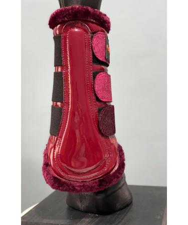 Equipride HORSE BRUSHING BOOTS SPARKLY GLITTER MATERIAL XL to Pony (Full (L) Burgundy) Full (L) Burgundy - Buy Online on SooperMarket.com