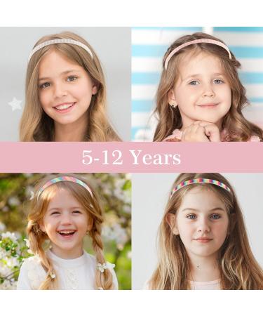 WLLHYF Glitter Headband 4pcs Plastic Sparkly Cute Non Slip Chunky Hairbands Thick Bling Confetti Rainbow Hair Bands with Teeth Little Girls Colorful Hair Accessories Rainbow color - Buy Online on SooperMarket.com