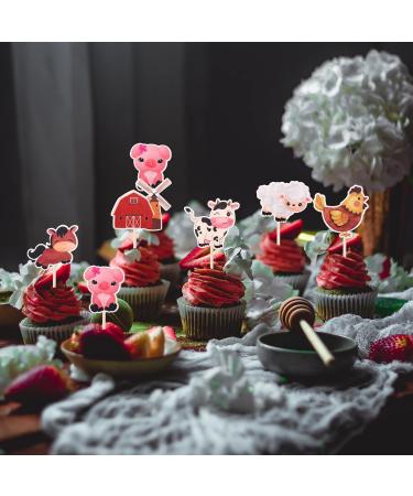 24 Farm Animal Cupcake Toppers - Barn Theme Birthday & Baby Shower Decorations - Buy Online on SooperMarket.com