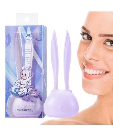 Botiniv 2 PCs 2 pieces of eyebrow razors for women |Cute rabbit-eye brewing-shaver-face-razor-portable hair former remover dermaplaning razor tools for women 2 PCs A: purple eyebrow trimmer