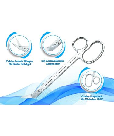 SMI Extra Long Foot Nail Scissors - Stainless Steel Pedicure Scissors for Thick Nails | 18 cm Footnail Scissors for Seniors - Buy Online on SooperMarket.com