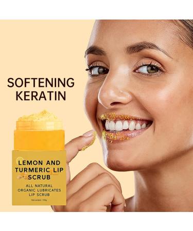 Turmeric Lip Scrub Exfoliator Vitamin C Lip Scrub Natural Lip Exfoliator Lip Care to Remove Dead Skin Lip Lightening for Dark Lips Lip Exfoliator Scrub Softening Diminishes Lip Lines 100g - Buy Online on SooperMarket.com