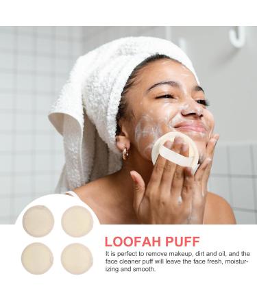 FOMIYES Exfoliating Loofah Sponge & Facial Cleansing Pad - Spa Quality Makeup Remover | Soft Cotton Puff for Face & Body - Buy Online on SooperMarket.com