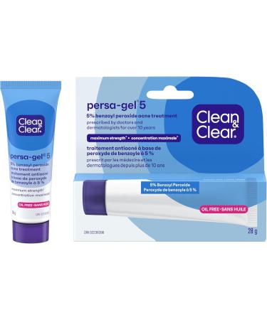 Clean & Clear Persa-Gel 5 Oil-Free Acne Spot Treatment with Maximum Strength 5% Benzoyl Peroxide Topical Pimple & Acne Medication for Face Acne Fragrance-Free 28g Acne Treatment - Maximum Strength - Buy Online on SooperMarket.com