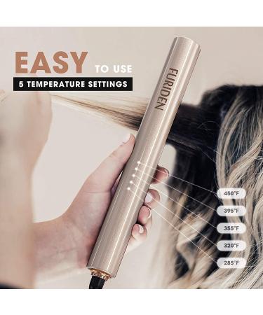 2-in-1 Hair Straightener & Curler for Black Women - Professional Ionic Flat Iron, 1 Inch Gold - Buy Online on SooperMarket.com
