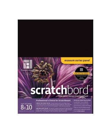 Ampersand Art Supply Scratch Art Panel Museum Series Scratchboard, 1/8 Inch Depth, 8x10 8X10 1/8 Inch Depth