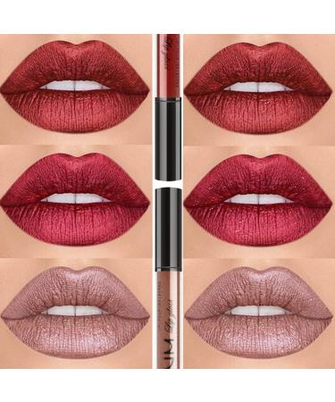 3Pcs Matte Lip Gloss Set Matte Liquid Lipstick Set Lip Stain Long-Lasting Waterproof Lipgloss Makeup Gift Lipsticks Set Vibrant Lips Set (#04) - Buy Online on SooperMarket.com