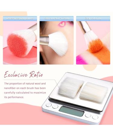Jessup 20pcs Professional Makeup Brush Set - Natural Bristle for Foundation, Eyeshadow, Blusher - Concealer Brush Included - Blushing Bride T291 - Buy Online on SooperMarket.com
