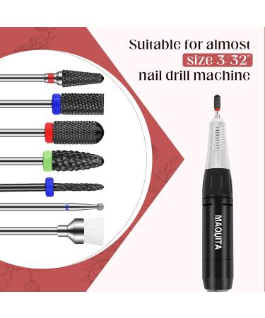 Maquita 7-Piece Ceramic Nail Miller Bits - Professional Nail Cutter for Gel & Acrylic Home Manicure & Pedicure Set - Black Ceramic - Buy Online on SooperMarket.com