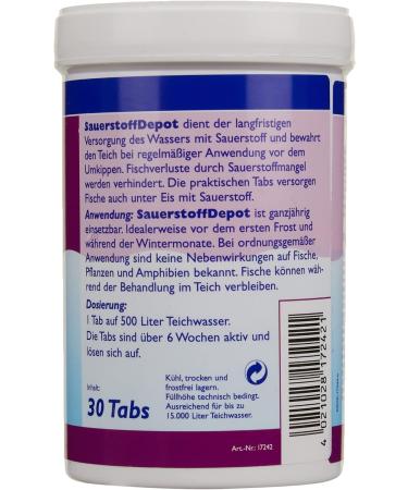 Buy S ll 82716 Oxygen Depot Tabs - 30 Long-Lasting Oxygen Tablets for Garden Ponds | Ideal for Winter Fishing - 15 000 Liters Capacity - Buy Online on SooperMarket.com