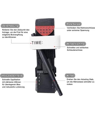 2PC Tactical Tourniquet for Emergency First Aid | One-Handed Bleeding Control & Life-Saving Outdoor Gear - Buy Online on SooperMarket.com