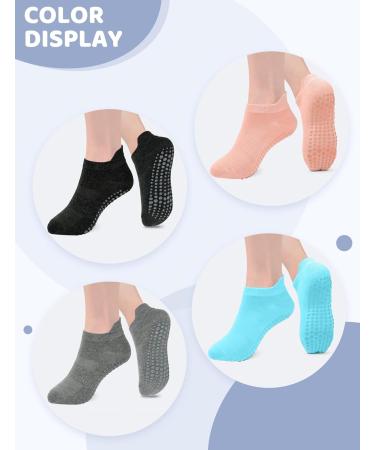 Yogingo 4 Pairs Yoga Socks for Men & Women - ABS Grip Slide-Resistant Warm & Cuddly Anti-Slip Pilates Socks - 4x Black - Buy Online on SooperMarket.com