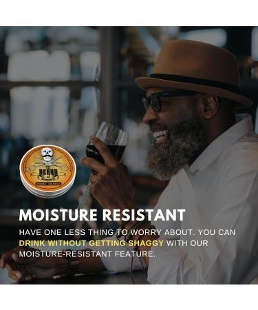 Premium 60ml Moustache Wax and Beard Wax for Strong Hold and Growth Promotion | Moisture Resistant Formula | All Natural Sweet Orange Scent - Buy Online on SooperMarket.com