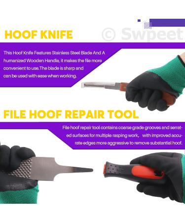 Swpeet 8pcs Professional Farrier Tool Kit - Hoof Trimmer Scissors Cutter Rasp Pliers & Roll Pack for Horses | International Shipping Available - Buy Online on SooperMarket.com
