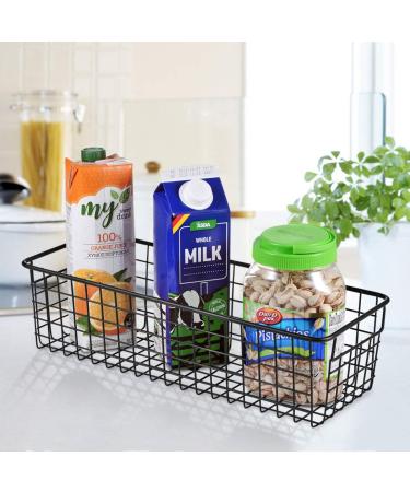 2 Pack Rustic Metal Wire Storage Baskets - Farmhouse Decor for Bathroom, Kitchen, Pantry, Laundry Room, Closets, Garage - Black - Buy Online on SooperMarket.com