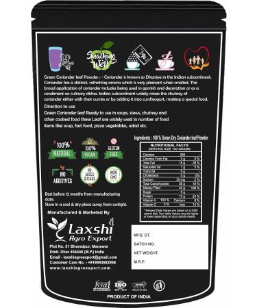 JOKE Green Coriander Leaf Powder | Dhaniya Leaf Powder - 500 X 2 1 KG - Buy Online on SooperMarket.com