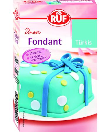 Ruf fondant turquoise suitable for shaping figures flowers and letters modeling fondant roll fondant without palm oil gluten -free and vegan 250g 250 g (1 pack) turquoise