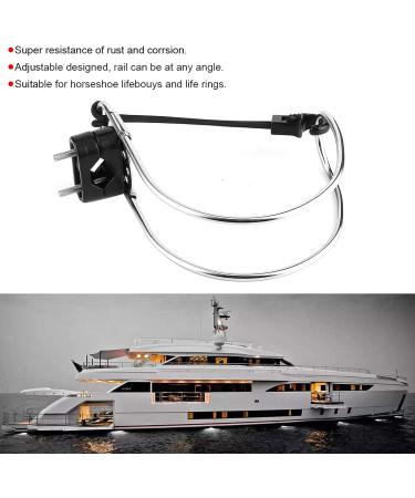 GOTOTOP Stainless Steel Horseshoe Lifebuoy Holder - Marine Yacht Boat Bracket for Swimming Ring & Ship Buoy - 4.5 x 6.3in - Buy Online on SooperMarket.com