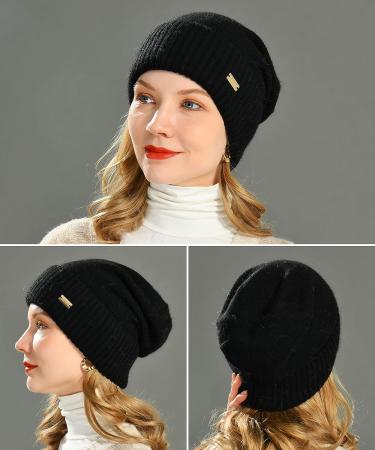 Jaxmonoy Cashmere Slouchy Beanie for Women | Lightweight Winter Knit Hat - Buy Online on SooperMarket.com