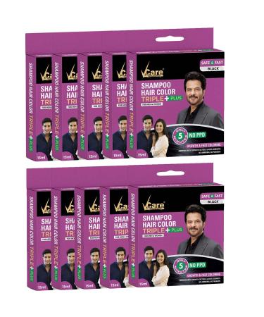 Shampoo Hair Color Black 15ml(pack of 10)