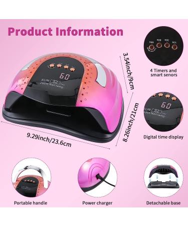 268W UV LED Nail Lamp for Gel Polish | 4 Timer Settings | Professional Manicure Nail Dryer with Auto Sensor - Buy Online on SooperMarket.com