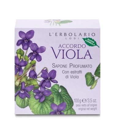 LErbolario Perfumed Soap Accordo Viola | Floral Powdery Scent | 3.5 oz Moisturizing Bar Soap with Violet Extracts | Cruelty-Free International Shipping - Buy Online on SooperMarket.com