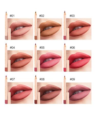 12-Piece Matte Lip Liner Pens Set - Long-Lasting & Creamy | Natural Lip Makeup Pencils - Buy Online on SooperMarket.com